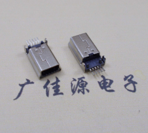 石碣镇MINI USB公头 5pin端子贴板带柱 10.7mm体长