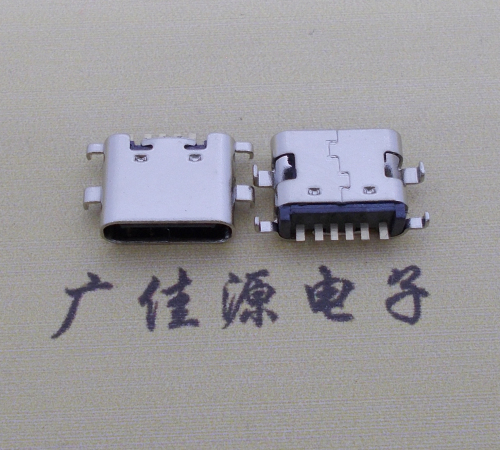 石碣镇简易充电type c6P母座沉板1.6mm接口