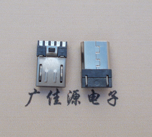 石碣镇Micro USB 公头焊线短体10.5mm胶芯3.0前五后五