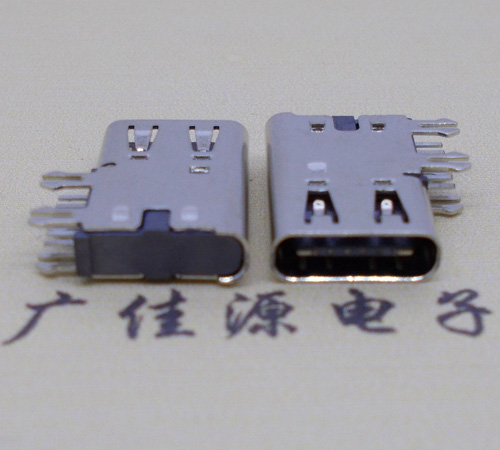 石碣镇侧插USB3.1接头座子.90度type-c母座.6p侧插连接器